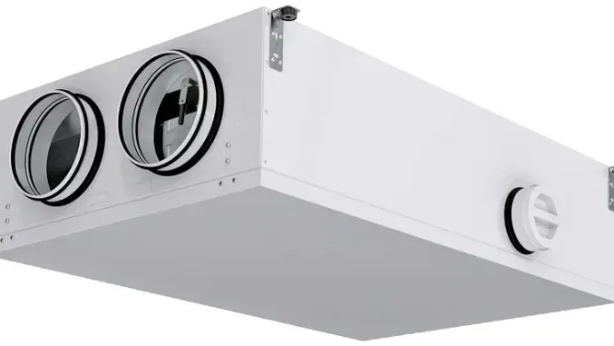 Deckengerät „KOMFORT Roto EC DE“ von Blauberg Ventilatoren: Die kompakte Bauform erleichtert die Montage der zentralen Lüftungsanlage in unterschiedliche Einbausituationen.