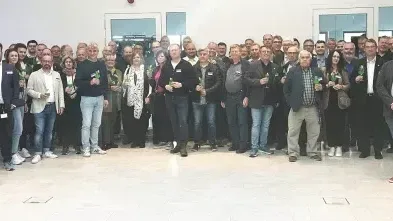 Teilnehmer der Führung durch das Bitzer-Werk in Rottenburg