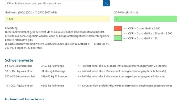 Der „CO2-Äquivalente-Rechner“ in der Branchensoftware „VDKF-LEC“