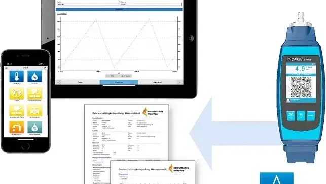 Die Messdaten lassen sich einfach und schnell mit der kostenlosen App oder Software EuroSoft live als umfangreiches Messprotokoll im PDF-Format ausgeben.