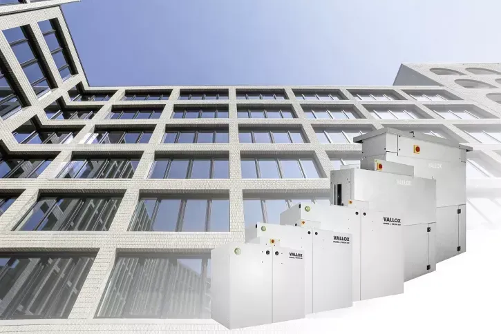 Effiziente Lüftung für Büros, Schulen und mehrgeschossige Wohngebäude: VALLOX bietet mit der Lüftungsserie Commercial Line und der kostenlosen Planungssoftware VarioPlan das passende Portfolio.