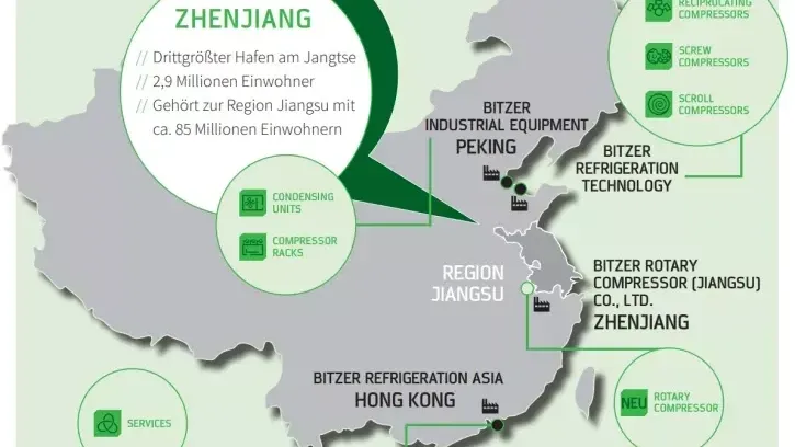 Ab 2022 wird Bitzer mit einem neuen Standort in China vertreten sein.