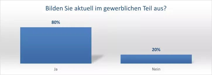 Vier Fünftel der Betriebe bilden derzeit im gewerblichen Bereich aus.