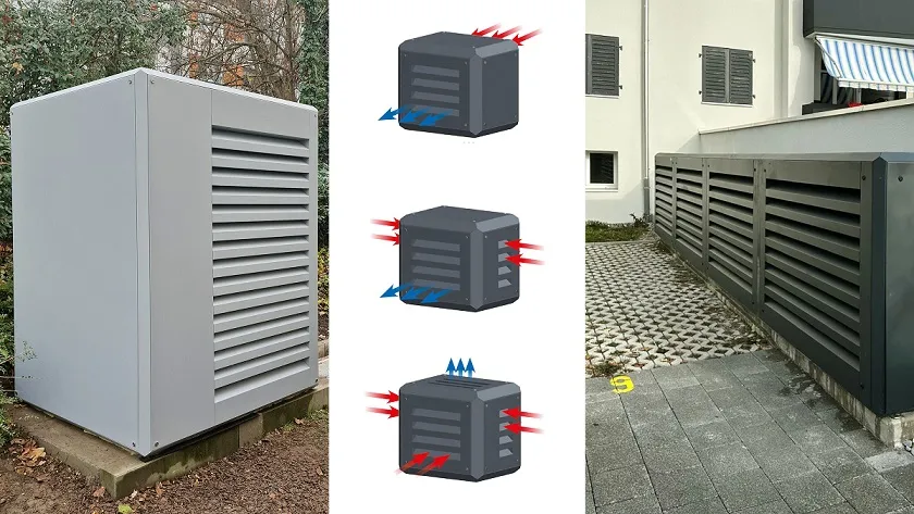 Collage mit Schallschutzhauben