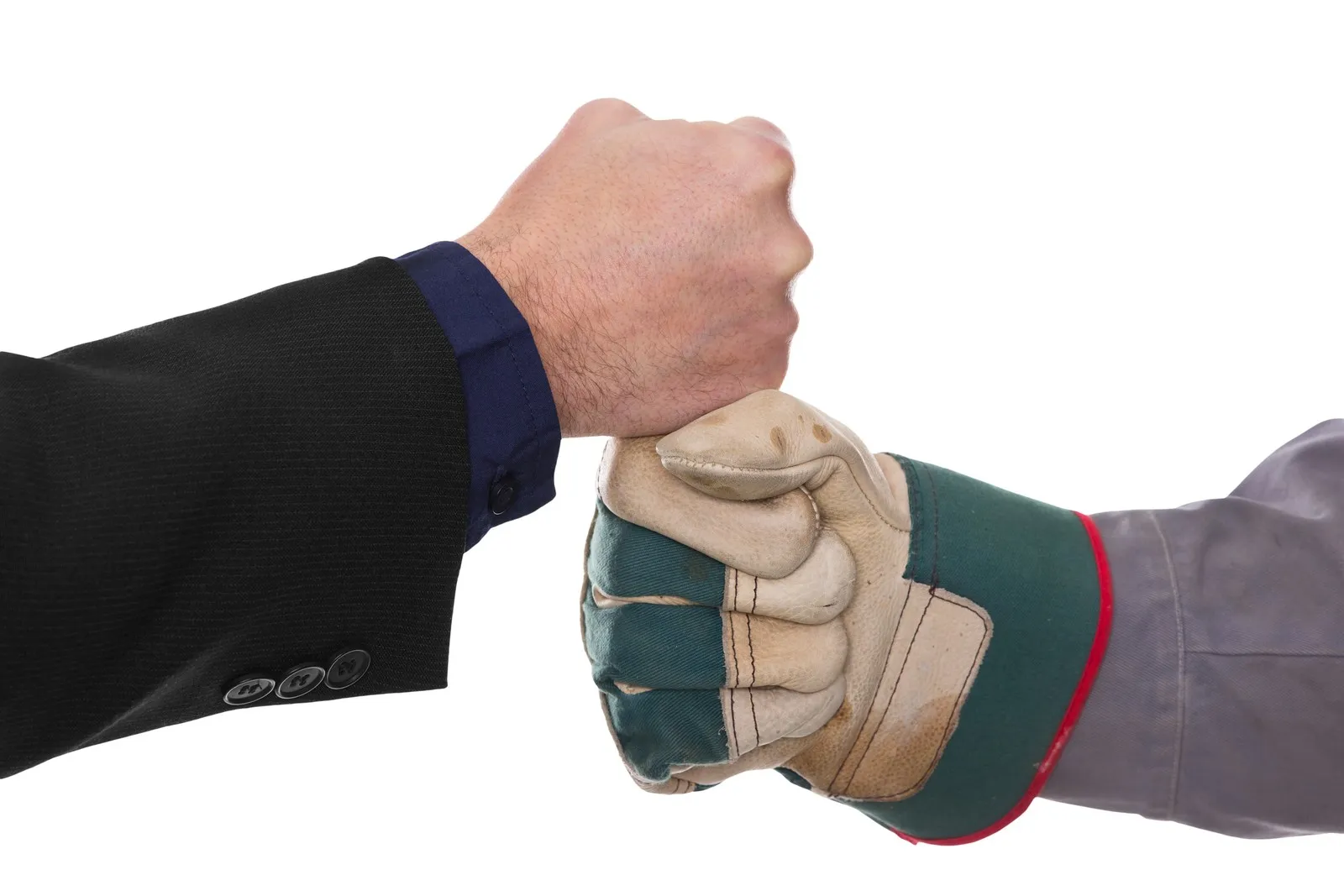 Geschäftsmann und Handwerker einig