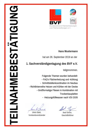 TN-Bestätigung SV-Tagung