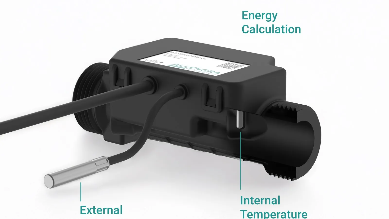 Der Alsonic Sensor erfasst Durchfluss sowie Vor- und Rücklauftemperatur und berechnet daraus direkt die übertragene Wärme- oder Kältemenge.