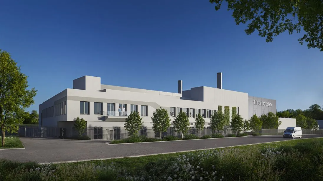 Blick auf das geplante Rechenzentrum von firstcolo in Rosbach von der Höhe